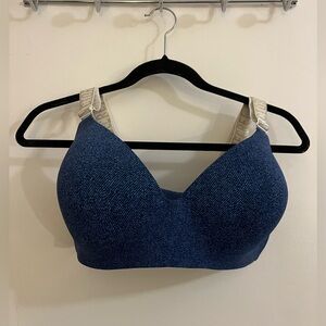 Victoria’s Secret Blue Patterned T-Shirt Women's Bra, Size 38DD, Never Worn